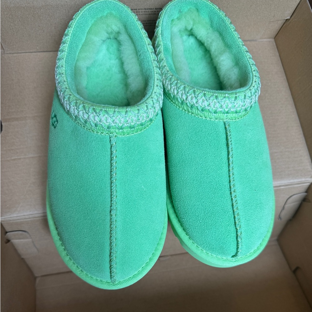 UGG Green Cozy Slippers with Plush Lining